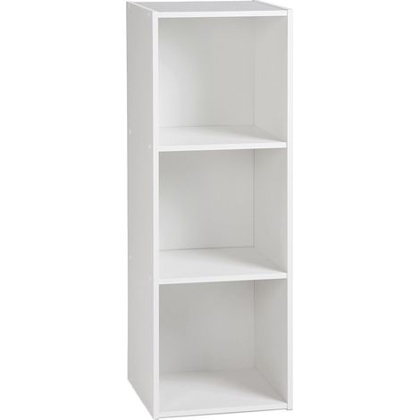 Calicosy – Étagère de rangement 3 cases – Dimensions L 31,7 x P 29,5 x H 92,5 cm – Panneaux de particules – Style contemporain