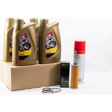 Kit Entretien Vidange Standard pour KTM ADVENTURE 950 de 2002 à 2005 - ENI I-RIDE RACING 5w40 4L