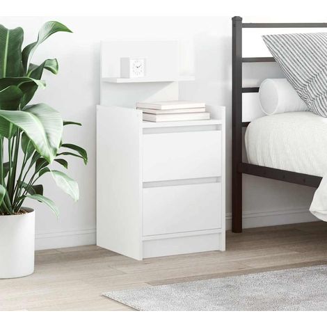 vidaXL Bedside Cabinets with 2 Drawers 2 pcs White 38x34x80 cm