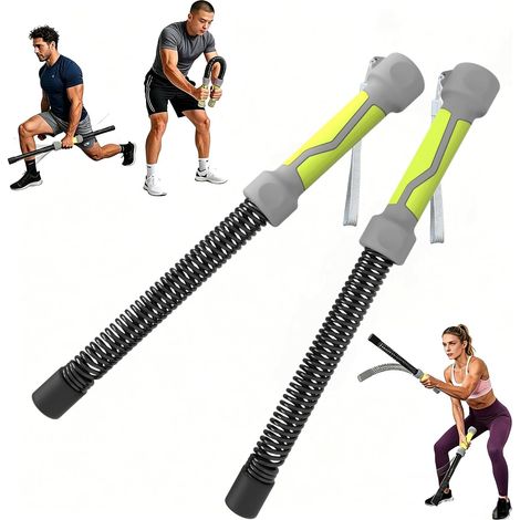 2pcs 3-in-1 Wireless Combat Ropes, Rubber Grips, Stainless Steel Springs, Transformable Training Bar (1/5)