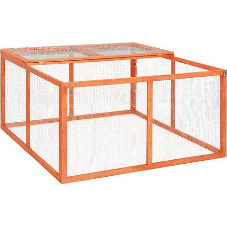 Kaninchenstall 124x120x60 cm Massivholz Tanne