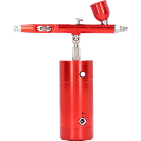 Pistolet pulvérisateur USB rechargeable, kit pour maquettes, peinture aérographe et coloriage, rouge, batterie intégrée incluse. (1/5)