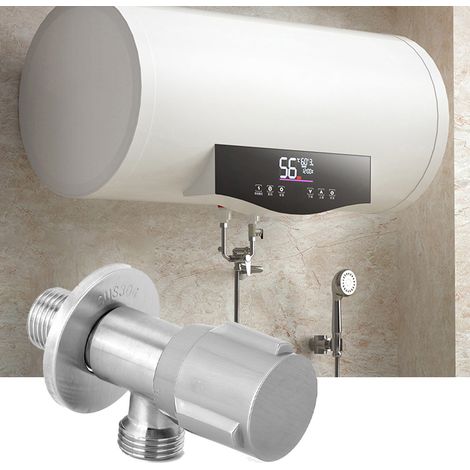 Accessoires pour robinet d'arrêt coudé en acier inoxydable G1/2 po pour robinet de toilette et chauffe-eau (1/5)
