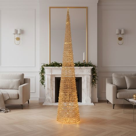 Alberello luminoso a cono con 2400 micro LED, decorazione da h 210 cm (1/5)