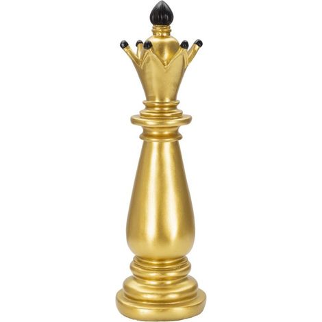 Sculpture décorative en résine dorée, diam. 12,5x38,5 cm – Fou (1/5)