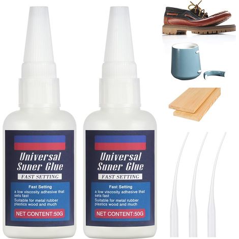 Flintronic Colle Instantanée extra forte, Colle à Base D'huile, Colle Universelle Puissante, Colle à séchage rapide, Colle à L'huile Haute Résistance pour plastique, cuir, métal, bois, céramique(50g) (1/5)