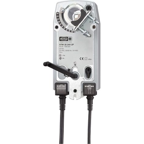 Helios STM 20 24V 2P Klappen-Stellmotor, 20Nm 24V DC, IP 54 Federrücklauf, Hilfsschalter