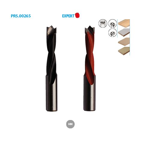 Mèche à tourillons carbure pour bois Expert ø 6 Long. 70 Long. Utile 35 Sens L (gauche)