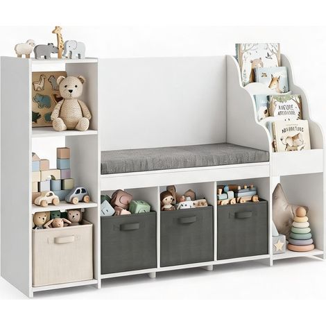 Bibliothèque enfant Montessori blanc classique 137 cm avec coin (1/5)