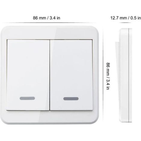 Couleur interrupteur 220 V télécommande sans fil universelle 433MHz, panneau mural 86 transmetteur RF avec 1 2 3 boutons pour inte (1/4)