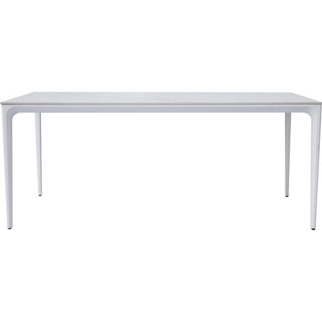 Moia Greenwood Tavolo Alghero 180 x 90 Cm in Alluminio Bianco con Piano in Gres Bianco – Tavolo Outdoor Design Moderno (1/5)