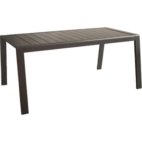 PROLOISIRS Table de jardin Le Marseille II en aluminium/lattes - 160 x 68 cm - graphite