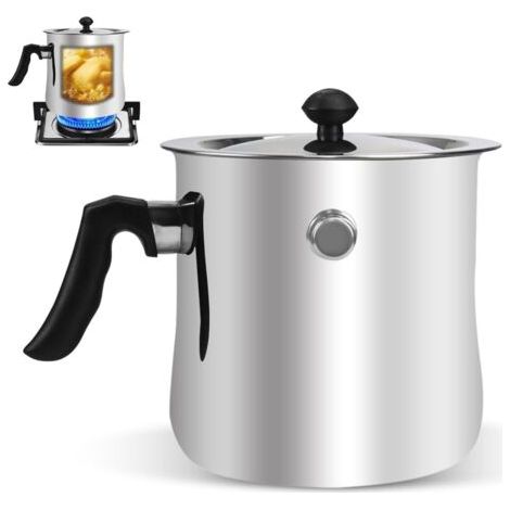 Casserole à lait de 1,5 l avec couvercle, en acier inoxydable, avec sifflet, double paroi avec poignée en plastique antidérapante, pour induction électrique au gaz, au bain-marie (1/5)