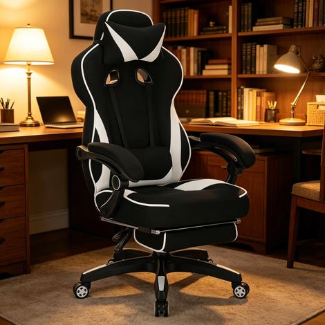 Chaise de bureau respirante, chaise eSport, chaise gaming, chaise de conférence élégante, fauteuil inclinable (1/4)