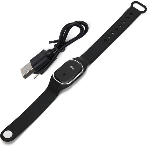 Bracelet Anti-Moustiques Rechargeable Intelligent - Noir pour Extérieur (1/5)