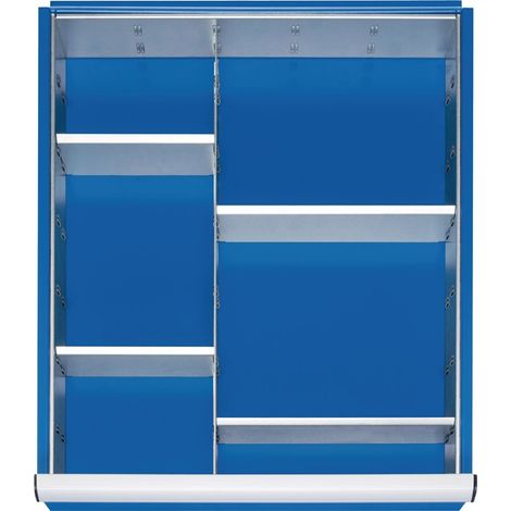 Schubladenunterteilungsmaterial Front-H.60-90mm 1 Trenn-/4 Steckwände RAU (1/2)