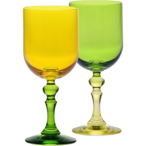 Verres à Vin Jaune-Vert, lot de 2, 300 ml, Collection Bubble (1/5)