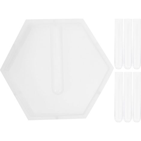 Filiyano-Moule hexagonal en silicone pour vase avec 6 tubes à essai pour la propagation hydroponique de plantes à faire soi-même (1/5)