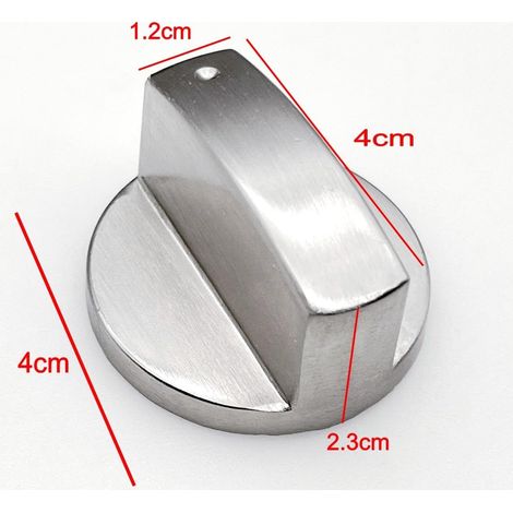 Set of 4 replacement silver-plated metal knobs, 6 mm, for gas cookers, rotary knobs (1/4)