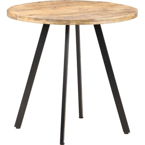 vidaXL Mesa de comedor de madera de mango rugosa 80 cm (1/5)