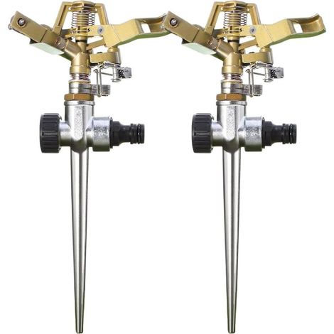 2 Pièces Arroseur à Pulsation, Arroseur de Pelouse,pour arrosage jusqu'à 530 m², arroseur Circulaire 360°, pour Arroser Les Plantes Fleurs Légumes (1/5)