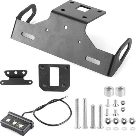 Supporto portatarga posteriore per moto con illuminazione a LED, compatibile con KAWASAKI Z800 2013-2018 -Crezuo