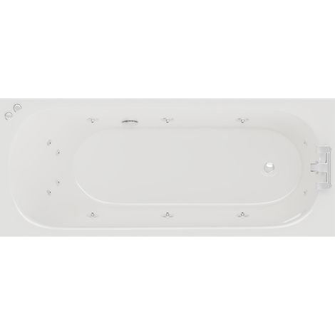 Compact 1600mm x 700mm 12 Jet Chrome V-Tec Single Ended Whirlpool Bath (1/5)