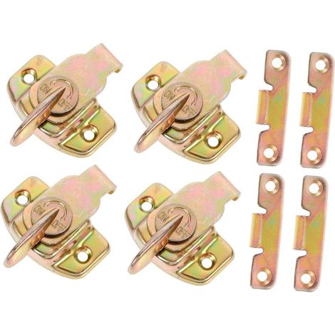 Lot de 4 attaches métalliques pour portes de placard, verrous en fer (1/5)