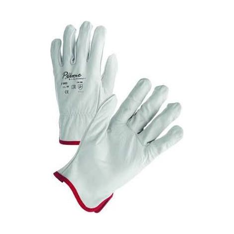 Gants de manutention en cuir de vachette pleine fleur taille 8 – Résistance à l'abrasion et à la perforation – Elastique intérieur au poignet – PIP