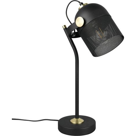 Lampe de table, lampe de lecture, lampe de chevet, lampe de salon rétro noire E27 H 45 cm (1/5)