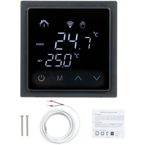 Eosnow Thermostat d'ambiance intelligent 16A pour chauffage par le sol, régulateur de température 85-250V mural avec écran tactile LED (1/4)