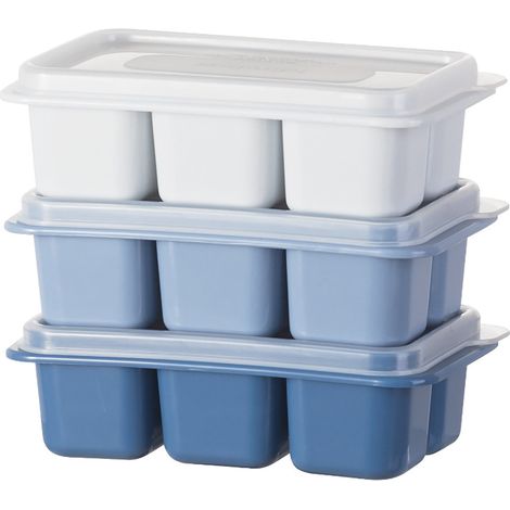 Moule À Glaces - Silicone Alimentaire - 18 Compartiments Carrés - Avec Couvercle De Démoulage Et Boîte De Rangement - Lot De 3 Moules (1/5)