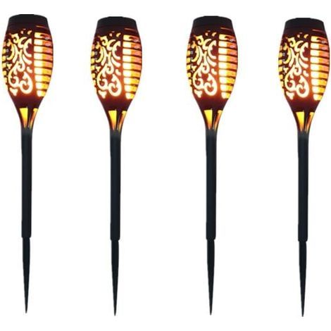 12 luci solari a LED, 54 cm, per decorazione da giardino esterno con luce tremolante - Confezione da 4 (1/5)