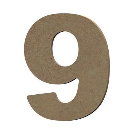 Chiffre 9 en bois MDF à décorer - 8 cm (1/3)