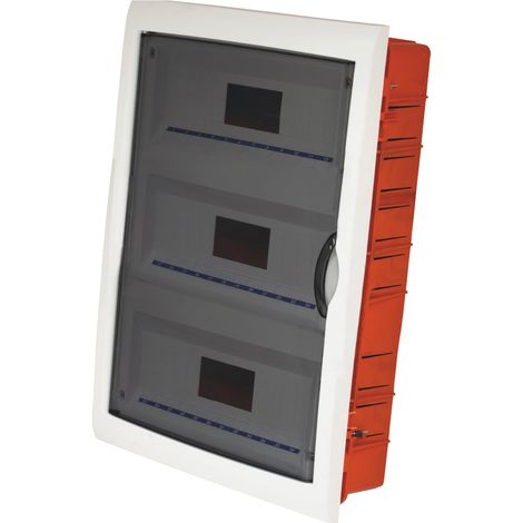 54-Modul-Unterputz-Schalttafel mit weißem Rahmen und getönter Tür 455 x 590 x 100 mm IP40 FAEG - FG14354