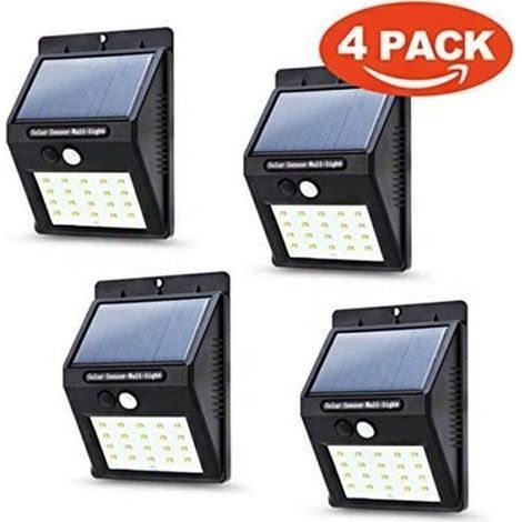 Outdoor Solar Lamp - ONEVER - 20 LED with Motion Sensor - Black (1/5)
