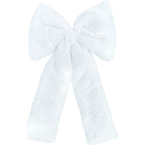 Bow De Décoration De Noël - En Tissu Polyester - Blanc Et Rouge - Pour Porte Arbre Et Cour Extérieure - 46 X 70 X 5 Cm - 1 Pièce (1/5)