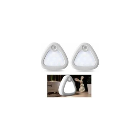 Luce notturna a LED con sensore di movimento, illuminazione interna con sensore di movimento, luce LED wireless a batteria, base magnetica, luce LED bianca (confezione da 2) - Crezuo