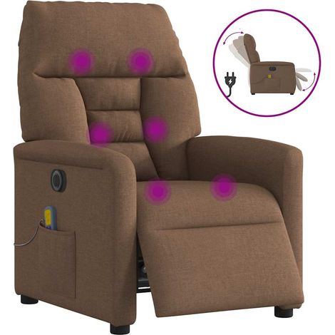 Massagesessel Elektrisch Braun Stoff