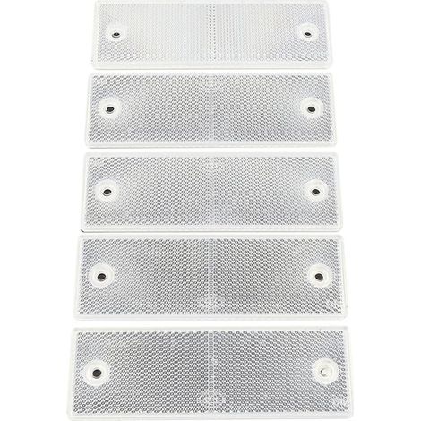 10 Pieces Truck Reflectors, Reflective Warning Sign, Reflectors for Trailers and Trucks, Universal White Plastic Reflector Marker for Trailer (1/4)