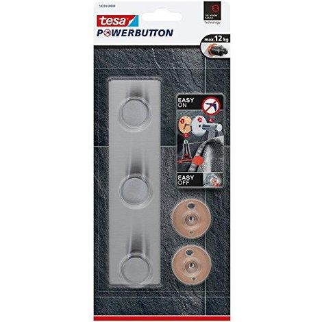 tesa Powerbutton Classic gancio di fissaggio in acciaio inossidabile
