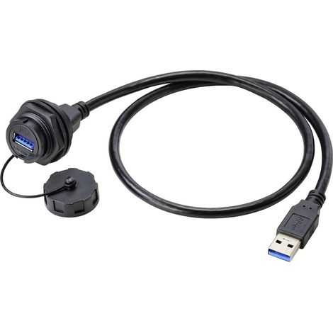 TRU COMPONENTS USB 3.0 tipo A Presa 50 cm IP67 Contenuto: 1 pz. (1/5)