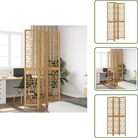 Cloison décorative - vidaXL Cloison de séparation 3 panneaux marron bois paulownia massif - Séparateur intérieur