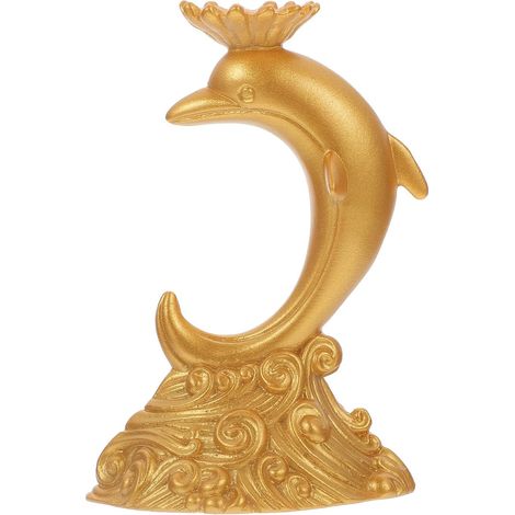 Statue de Dauphin Sculpté en Résine Or Support Boule de Cristal 4-6 Cm, Décoration Élégante pour Fenêtre et Intérieur Moderne (1/5)