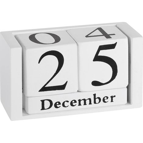Calendrier En Bois - Calendrier Manuel Avec Dés Jour/Mois - Décoration Bureau Maison Café - 1 Pièce (1/5)
