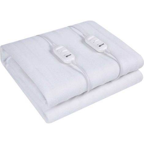 Termozeta TZR42 Termocoperta Doppia Matrimoniale 160x140 cm 60W 2 Livelli di Temperatura Protezione Antisurriscaldamento colore Bianco