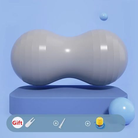 (Gris) Ballon cacahuète, ballon de yoga/Pilates, ballon d'équilibre, capacité de charge de 200 kg. (1/5)