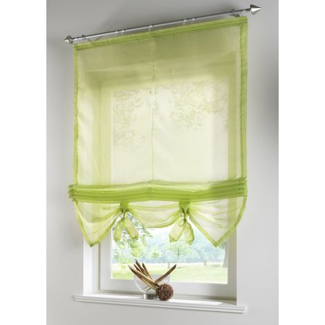 Sollbry 1 persiana romana clásica de gasa de color liso para decoración de ventanas, dormitorio, baño, sala de estar y balcón, verde, 120 x 155 cm (1/3)