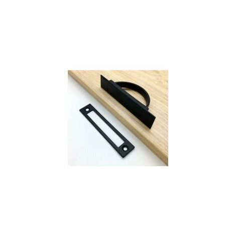 Tirador de puerta empotrado Tatami, prácticos tiradores ocultos de aleación de zinc, pomo de suelo empotrado (negro) - Crezuo