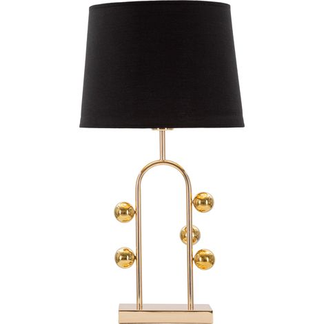 Tischlampe Babarora, Benötigt 1 Glühbirne, Fassung e27, Lampenschirm, Gold